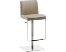 Barhocker Mayer Sitzmöbel 1260EL_26478 40x45x87 cm Gestell edelstahl gebürstet Sitz Kunstleder beige