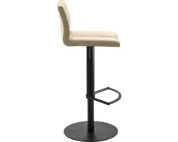 Barhocker Mayer Sitzmöbel 1385_03_26478 42x46x78 cmGestell Stahl schwarz Sitz Kunstleder beige