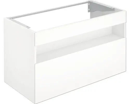 Waschbeckenunterschrank Keuco Stageline 100x62,5x49 cm ohne Waschbecken weiß glänzend mit LED-Beleuchtung