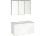 Hornbach Badmöbel-Set Keuco Royal Reflex 100x48x49 cm Mineralgusswaschbecken weiß hochglanz mit LED-Beleuchtung