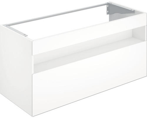 Waschtischunterschrank Keuco Stageline 120x62,5x49 cm ohne Waschbecken weiß glänzend mit LED-Beleuchtung