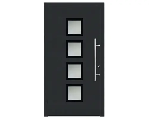 Haustür Aluminium/PVC Smart A08 2.0 RC2 anthrazit 1000x2100 Rechts inkl. Beschlagset,Stangengriff,Profilzylinder inkl. 3 Schlüssel