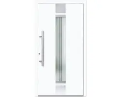 Haustür Aluminium/PVC Smart A400 2.0 RC2 weiß 1100 x 2100 mm Links inkl. Beschlagset,Stangengriff,Profilzylinder inkl. 3 Schlüssel