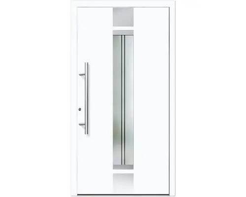 Haustür Aluminium/PVC Smart A400 2.0 RC2 weiß 1100 x 2100 mm Links inkl. Beschlagset,Stangengriff,Profilzylinder inkl. 3 Schlüssel