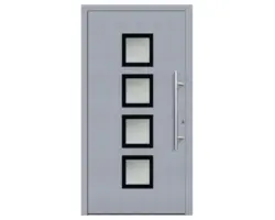 Haustür Aluminium/PVC Smart A08 2.0 RC2 grau 1100 x 2100 mm Rechts inkl. Beschlagset,Stangengriff,Profilzylinder inkl. 3 Schlüssel