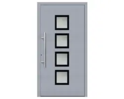 Haustür Aluminium/PVC Smart A08 2.0 RC2 grau 1100 x 2100 mm Links inkl. Beschlagset,Stangengriff,Profilzylinder inkl. 3 Schlüssel