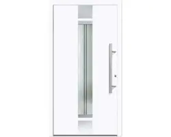 Haustür Aluminium/PVC Smart A400 2.0 RC2 weiß 1100 x 2100 mm Rechts inkl. Beschlagset,Stangengriff,Profilzylinder inkl. 3 Schlüssel