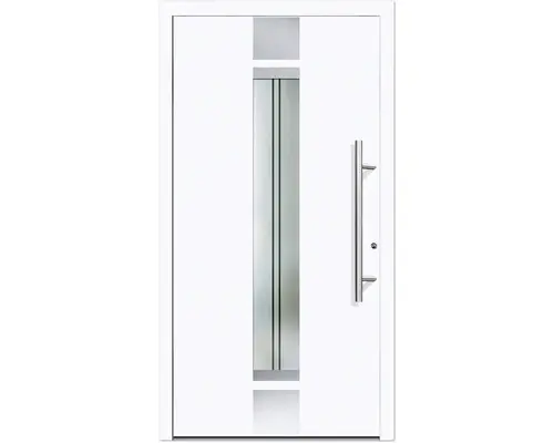 Haustür Aluminium/PVC Smart A400 2.0 RC2 weiß 1100 x 2100 mm Rechts inkl. Beschlagset,Stangengriff,Profilzylinder inkl. 3 Schlüssel