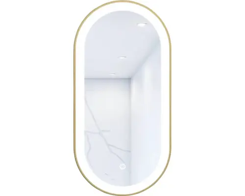 LED-Lichtspiegel Cordia OVAL LINE PREMIUM 100x50 cm gold