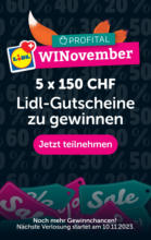 Profital WINovember - Lidl Gutschein gewinnen - bis 09.11.2023