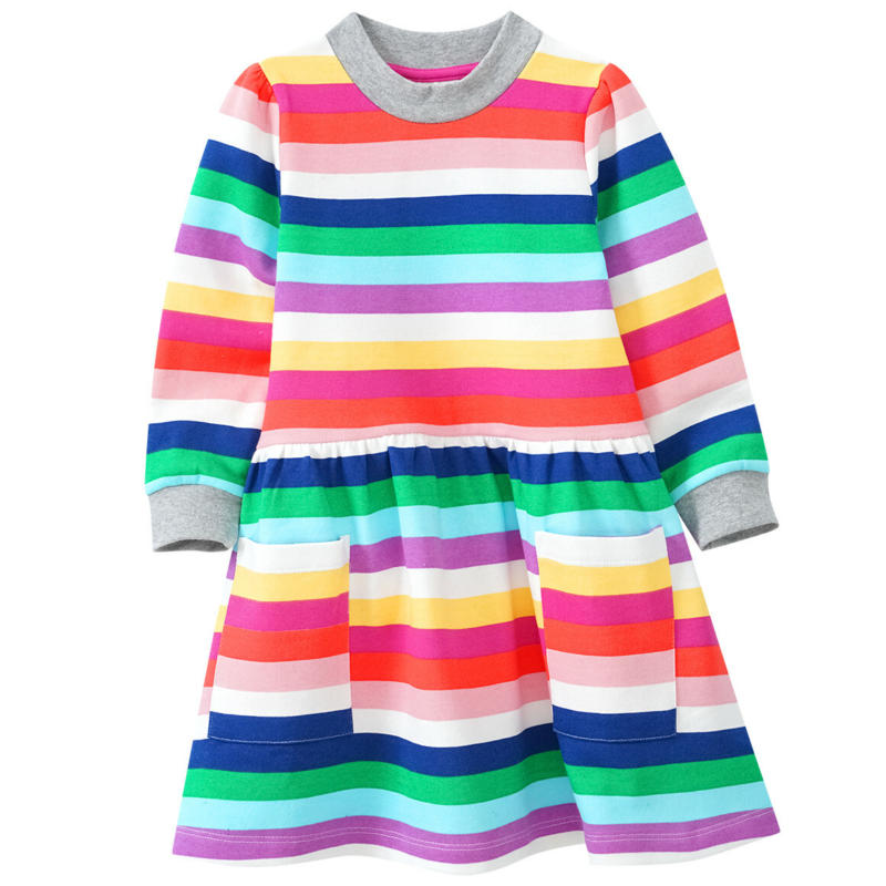 Mädchen Sweatkleid in bunten Regenbogenfarben (Nur online)