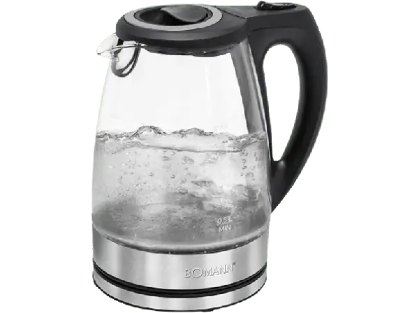 Bomann WKS 6032 G CB Glas-Wasserkocher, Edelstahl