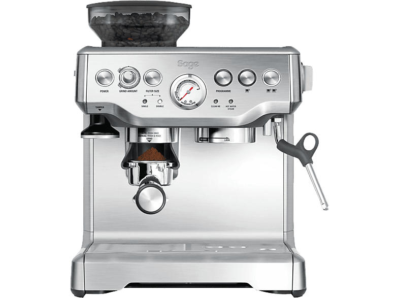 Sage SES875BSS2EEU1A the Barista Express Espresso-Maschine (Silber, Integrierte Kaffeemühle, 2400 Watt, 15 bar)