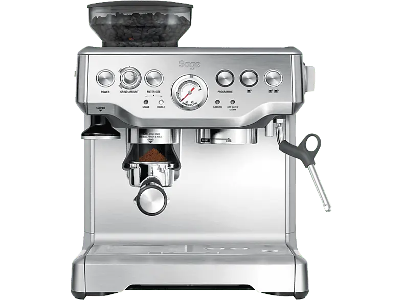 Sage SES875BSS2EEU1A the Barista Express Espresso-Maschine (Silber, Integrierte Kaffeem&uuml;hle, 2400 Watt, 15 bar)