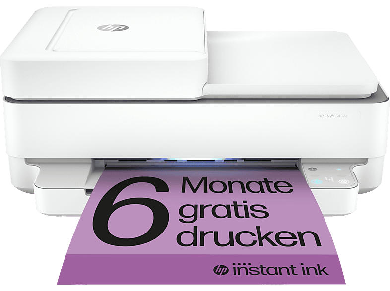 HP Envy 6432e Weiß, A4, 7 S./Min ISO, WLAN, Inkl. HP+ 6 Monate Instant Ink; Multifunktionsdrucker