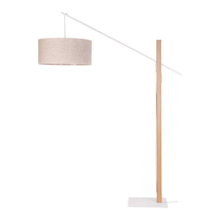 Lampadaire Eco Line, matériau composite, blanc/chêne