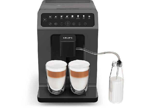 Krups EA89Z Evidence Classic Kaffeevollautomat (Grau, Edelstahl Kegelmahlwerk, 15 bar, Milchschlauch)