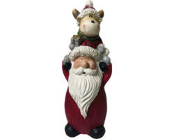 LED Weihnachtsmann mit Rentier H 54 cm
