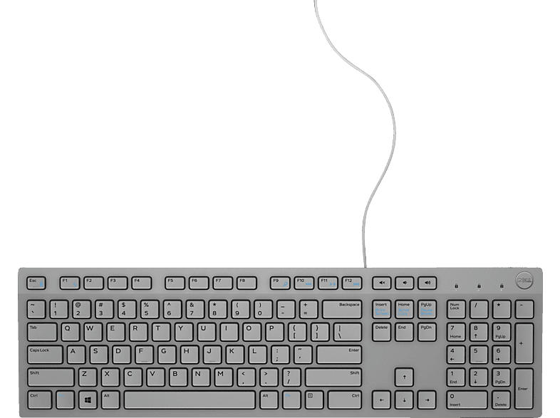Dell KB216 Multimedia Keyboard grau, USB, DE; Tastatur