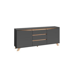 Sideboard VALENTIN anthrazit Eiche Artisan Nachbildung B/H/T: ca. 180x76x38 cm