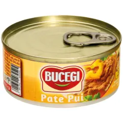 Pastete mit H&uuml;hnerleber, mit zugesetztem Wasser, mit Sojaeiwei&szlig; und Maisst&auml;rke, gep&ouml;kelt.