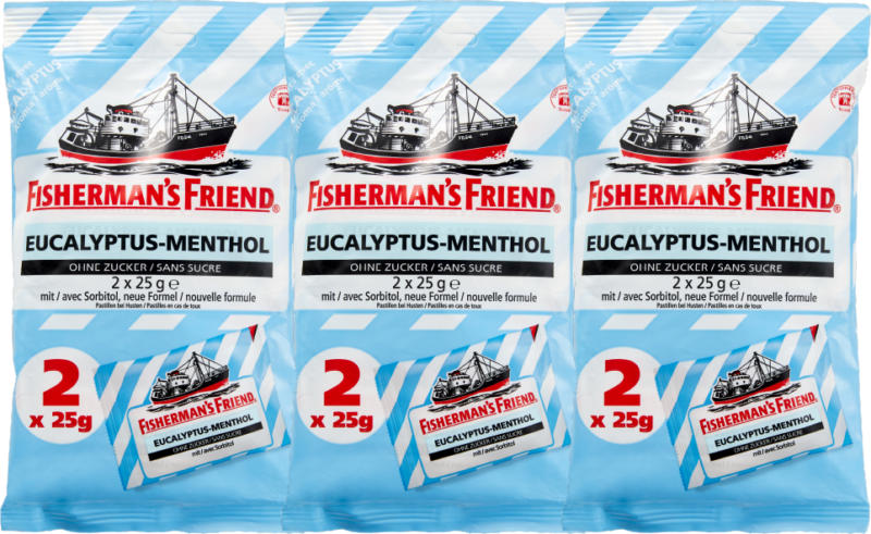 Fisherman's Friend senza zucchero Eucalipto-Mentolo, 2 x 25 g