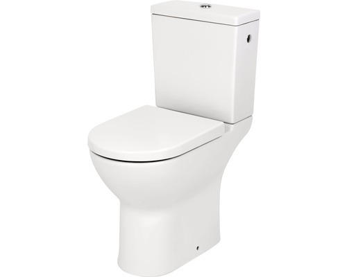 Erhöhtes Standtiefspülklosett Kombination VitrA S50 weiß glänzend HygieneGlaze mit WC-Sitz
