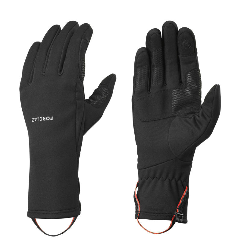 Еластични тактилни ръкавици за планински трекинг mt500 stretch, черни