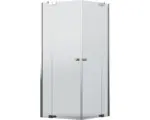 Hornbach Eckeinstieg mit Drehtür Jungborn Sette 750x1000x2000 mm Echtglas Klar hell chromoptik mit schmutzabweisender Glasbeschichtung und Puffergriff