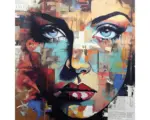 Hornbach Glasbild Colorful Woman Portrait III 50x50 cm