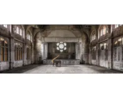 Glasbild Lost Working Hall II 80x30 cm