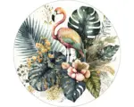 Hornbach Glasbild Flamingo In Leaves Ø 30 cm