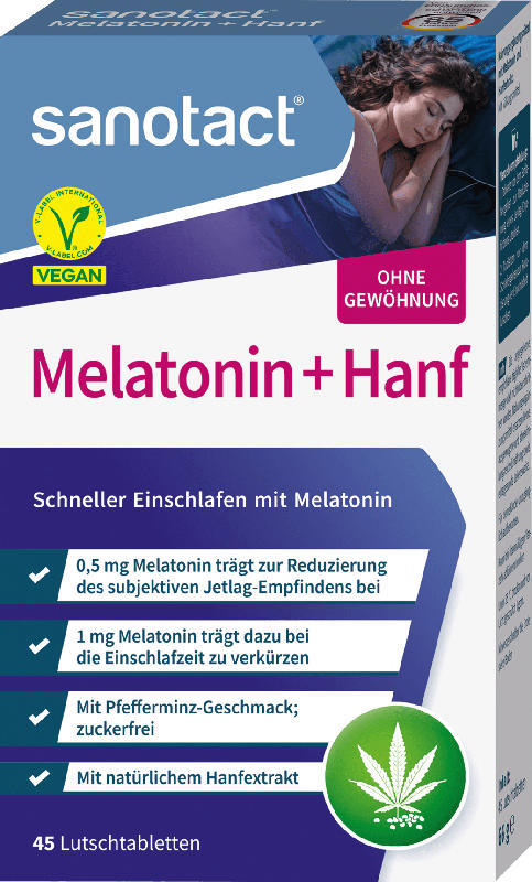 sanotact Melatonin + Hanf Lutschtabletten 45 St