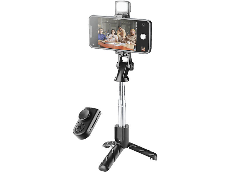 Cellular Line Selfie-Stick Sparkle mit integriertem Stativ; Selfiestick