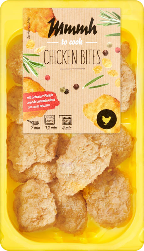 Mmmh Chicken Bites, Provenance indiquée sur l’emballage, 360 g