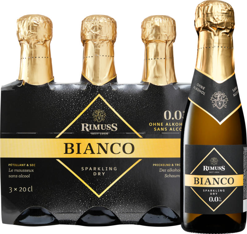 Rimuss Bianco Dry, Europe, sans alcool, 3 x 20 cl