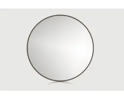 Rahmenspiegel Cordia ROUND LINE MIRROR rund 40x40 cm mit Alurahmen braun