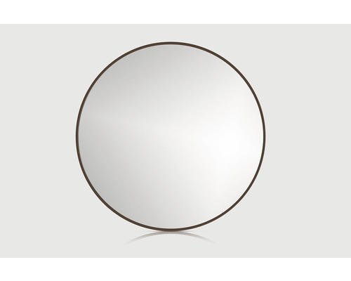 Rahmenspiegel Cordia ROUND LINE MIRROR rund 40x40 cm mit Alurahmen braun