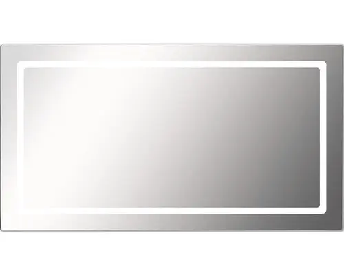 LED-Lichtspiegel Cordia MODERN LINE eckig 120x65 cm mit Alurahmen silber