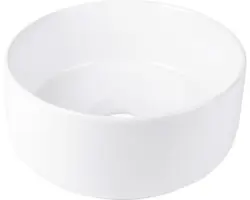 Aufsatzwaschbecken Differnz Marba rund 25x25 cm weiß glänzend Glasiert