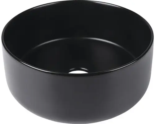 Aufsatzwaschbecken Differnz Somero rund 25x25 cm schwarz matt Glasiert