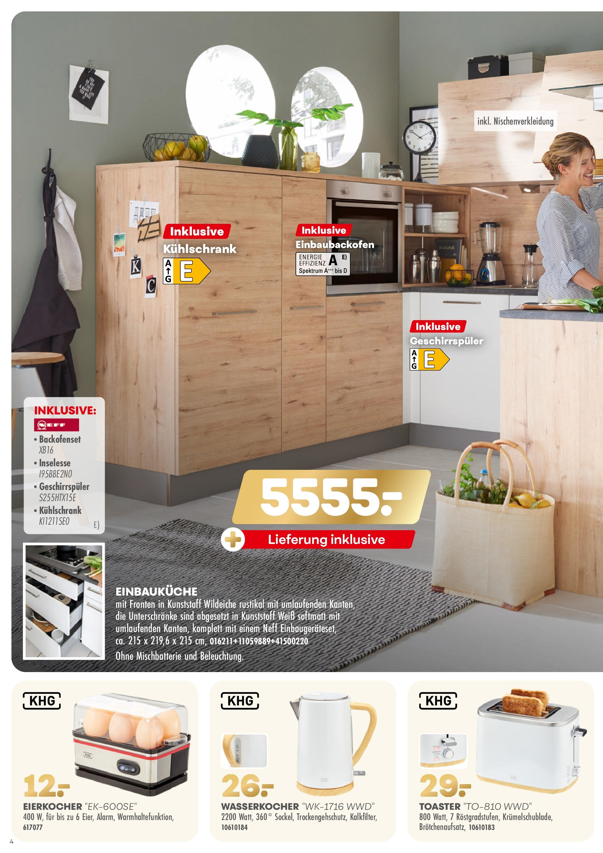 Möbel Kraft Prospekt 	 (ab 07.11.2020) zum Blättern | Seite: 4 | Produkte: Kühlschrank, Geschirrspüler, Neff, Einbauküche