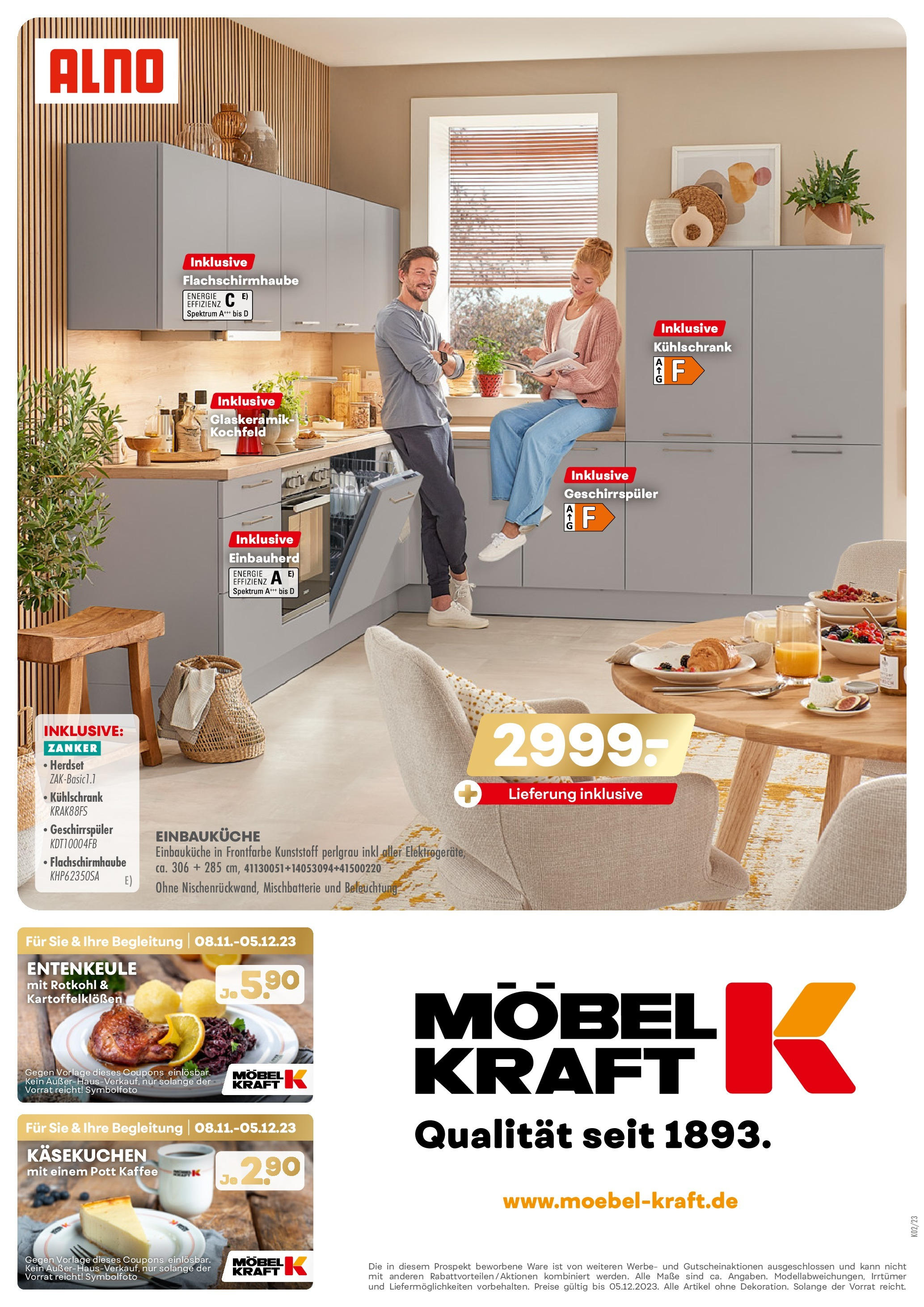 Möbel Kraft Prospekt 	 (ab 07.11.2020) zum Blättern | Seite: 28 | Produkte: Kühlschrank, Kochfeld, Geschirrspüler, Kaffee