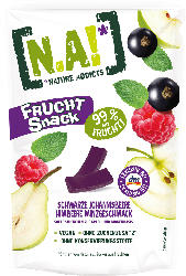 N.A! Fruchtsnack, Schwarze Johannisbeere Himbeere Minzgeschmack, softe Stückchen auf Apfel- & Birnenbasis