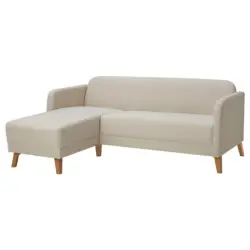 IKEA LINAN&Auml;S 3er-Sofa - mit R&eacute;camiere/Vissle beige