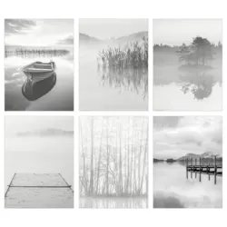 IKEA BILD Bild 6 St&uuml;ck - Ruderboot und Stege