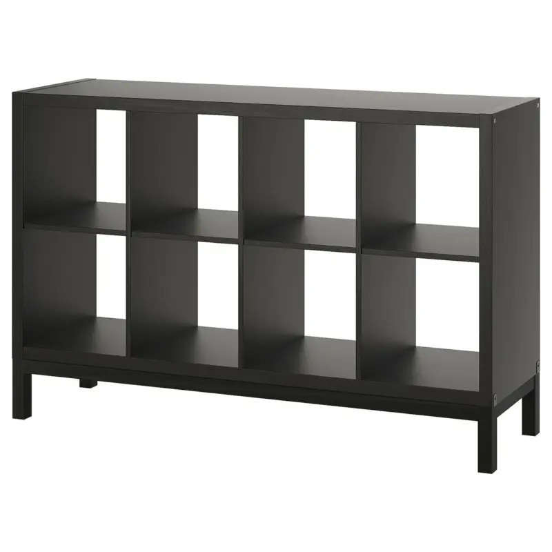 IKEA KALLAX Regal mit Untergestell - schwarzbraun/schwarz