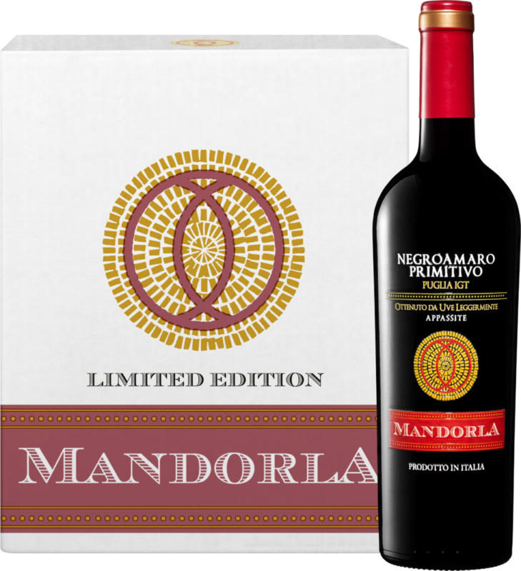 Mandorla Negroamaro/Primitivo di Puglia IGT Limited Edition, Italie, les Pouilles, 2022, 6 x 75 cl