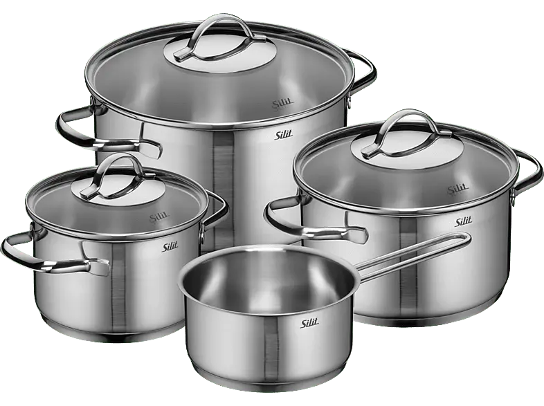 Silit Achat Topfset (4 tlg., für alle Herdarten, Silber, Rostfreier Edelstahl 18/10)