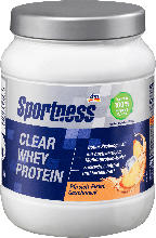 dm-drogerie markt Sportness Proteinpulver, Clear Whey Protein, Pfirsich Eistee Geschmack - bis 31.03.2024